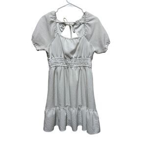 Maurices White babydoll dress Size Medium whimsical fairy ruffles swiss dot